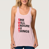 Sweat workout She will endure all things cool gym Tank Top
