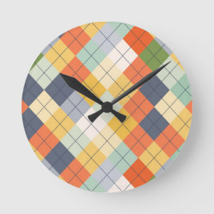 Sweater Background 2 Round Clock