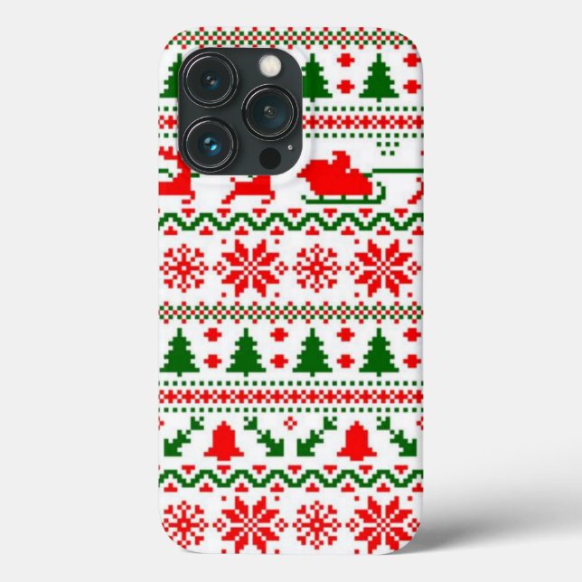 Sweater Christmas Faux Knit Pattern I Phone Case (Back)