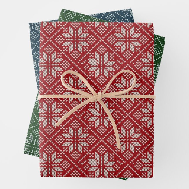 Sweater Knit Pattern Christmas Wrapping Sheets (In situ)