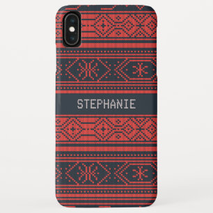 Sweater Red Black Pattern Christmas Personalized iPhone XS Max Case