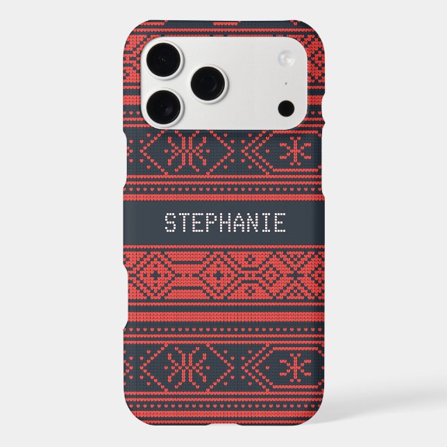 Sweater Red Black Pattern Christmas Personalized Iphone Case (Back)