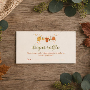 Sweater Weather Autumn Boho Diaper Raffle Game Note Card