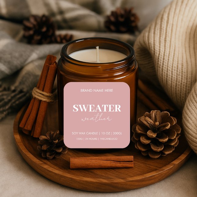 Sweater Weather Candle Label Sticker | Custom Fall (Creator Uploaded)