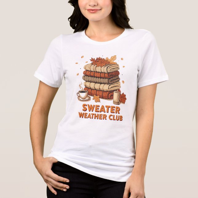 Sweater Weather Club T-Shirt – Cozy Fall Aesthetic (Front)