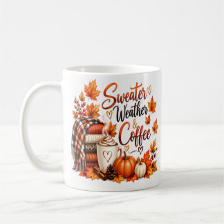 Sweater Weather & Coffee | Cozy Fall Pumpkin Mug