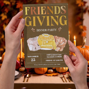 Sweater Weather Friendsgiving Party Invitation