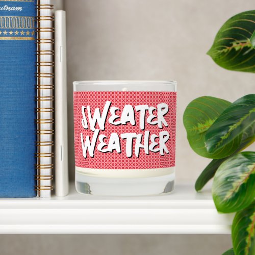 Sweater Weather Fun Girly Simple Pink Red Scented Candle