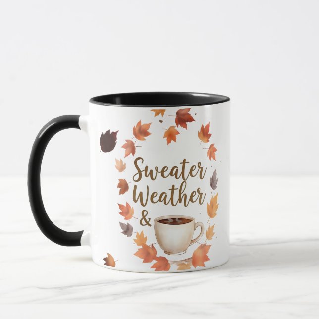 Sweater Weather & Hot Coffee Mug | Cozy Fall Gift (Left)