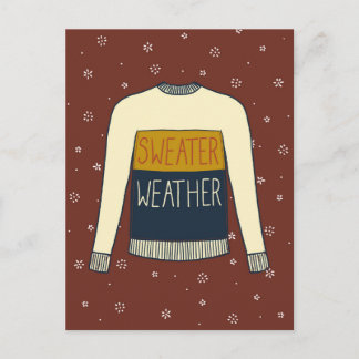 Sweater Weather illustration fall thanksgiving Postcard