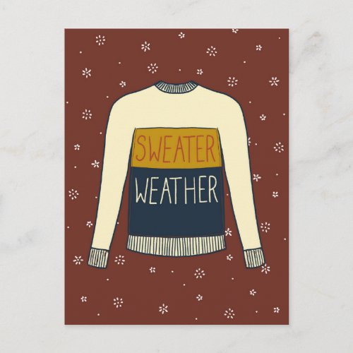 Sweater Weather illustration fall thanksgiving Postcard