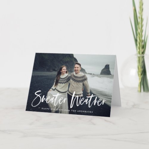 Sweater Weather in Beige  Folded Holiday Card