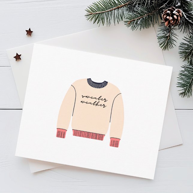 Sweater Weather Winter Watercolor Holiday Card (Creator Uploaded)