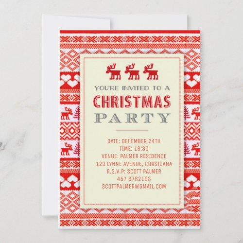 Sweaters pattern _ christmas party invitation
