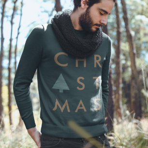 Sweatshirt Christmas Tree Gold and Green