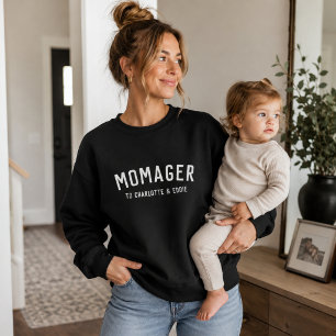 Sweatshirt Custom Momager Kids Names Mom Gift