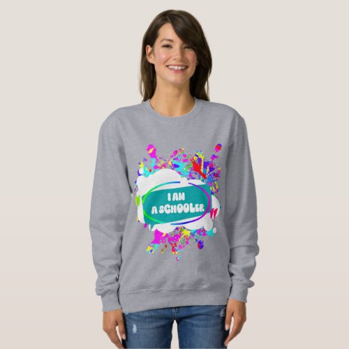 Sweatshirt grey with cloud and colors