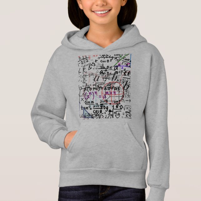 sweatshirt hoodies gray maths patterned (Front)