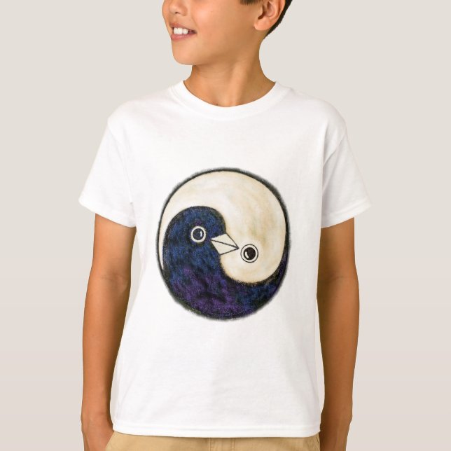 Sweatshirt kids Yin Yang design with doves" T-Shirt (Front)