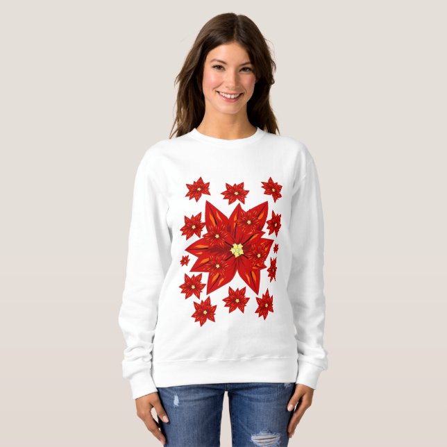 Sweatshirt Poinsettia (Front Full)