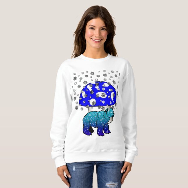 Sweatshirt Vintage Polar Bear Snow (Front Full)