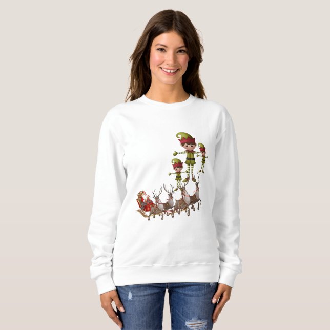 Sweatshirt Vintage Santa Elf (Front Full)