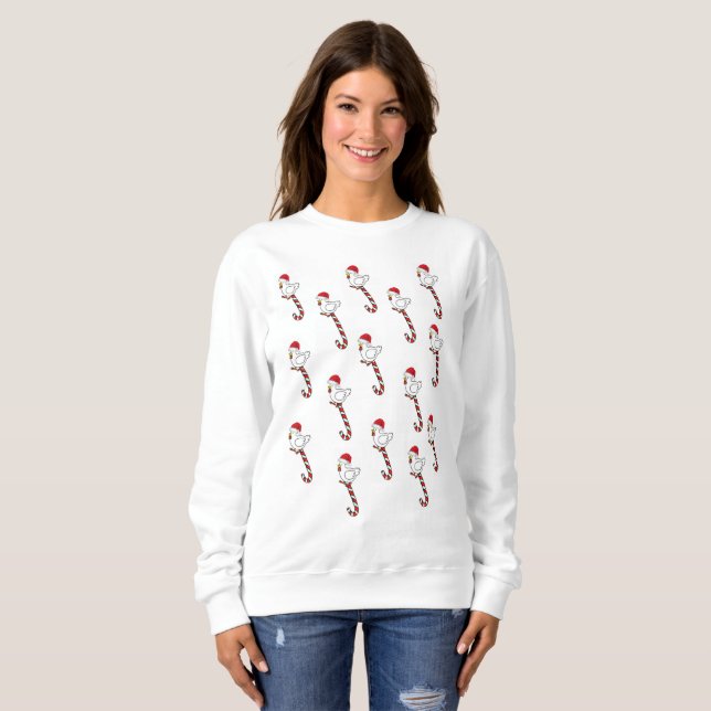 Sweatshirt Vintage Santa's Chicks Candycane (Front Full)