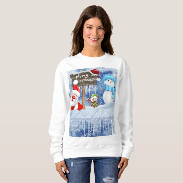 Sweatshirt Vintage Santa's Snowman   (Front Full)