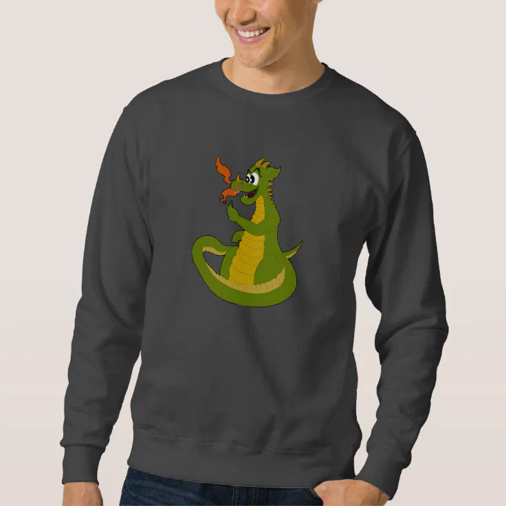 Sweatshirt with cartoon dragon | Zazzle