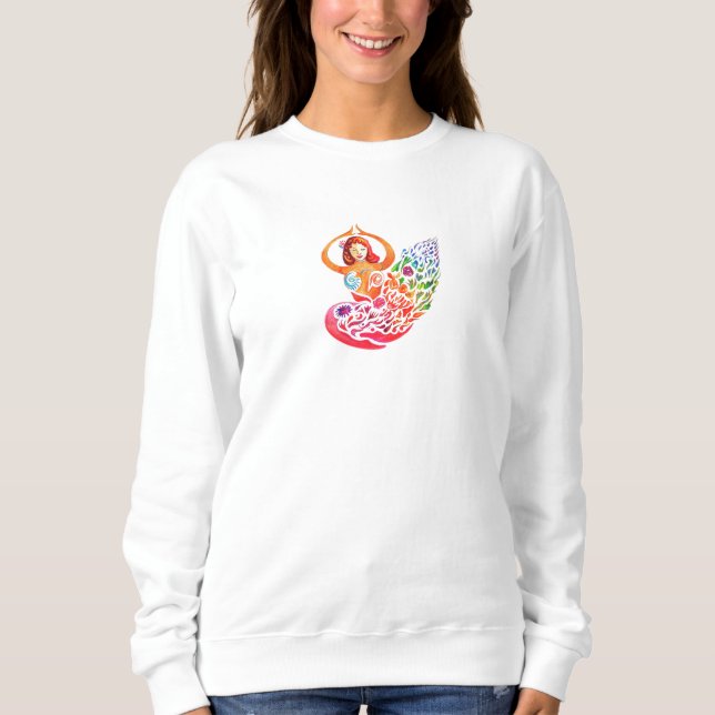 Sweatshirt Yoga Meditation Rainbow Woman Silouete (Front)