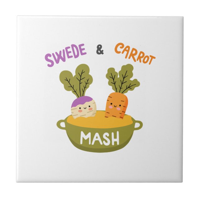 Swede and Carrot mash Ceramic Tile (Front)
