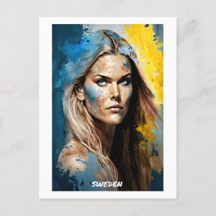 Sweden Abstract Portrait Postcard - World of Women