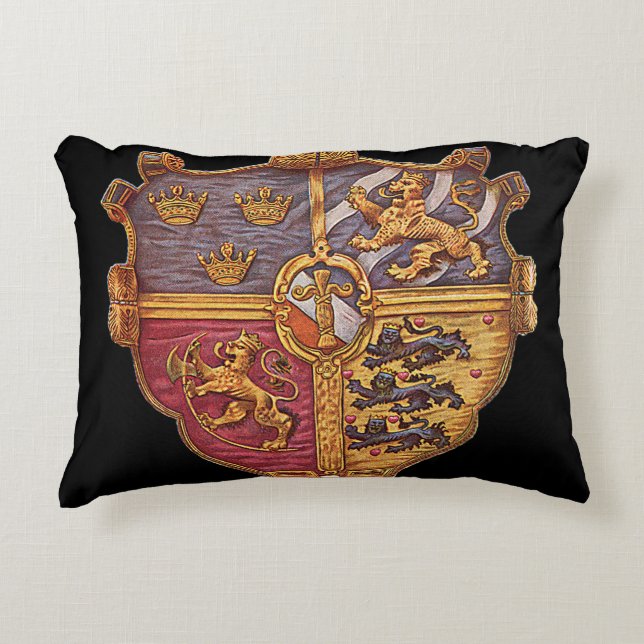 Sweden Ancient Coat of Arms Decorative Pillow (Front)