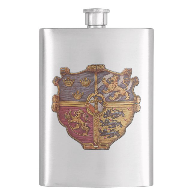 Sweden Ancient Coat of Arms Hip Flask (Front)