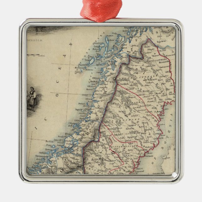 Sweden and Norway 8 Metal Ornament (Front)