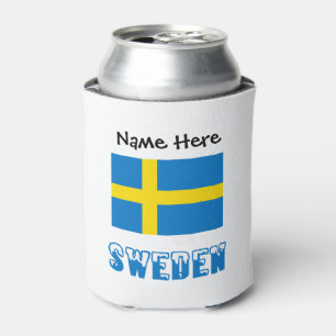 Sweden and Swedish Flag Personalized Can Cooler