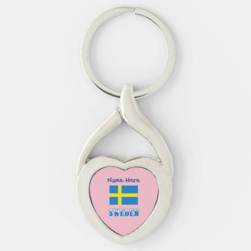 Sweden and Swedish Flag Personalized  Keychain