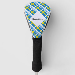 Sweden and Swedish Flag Tiled with Your Name Golf Head Cover