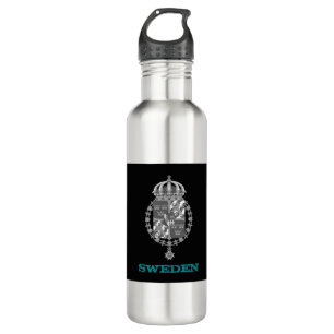 Sweden Bottle, Swedish coat of arms / flag Stainless Steel Water Bottle