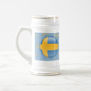 Sweden Bubble Flag Beer Stein