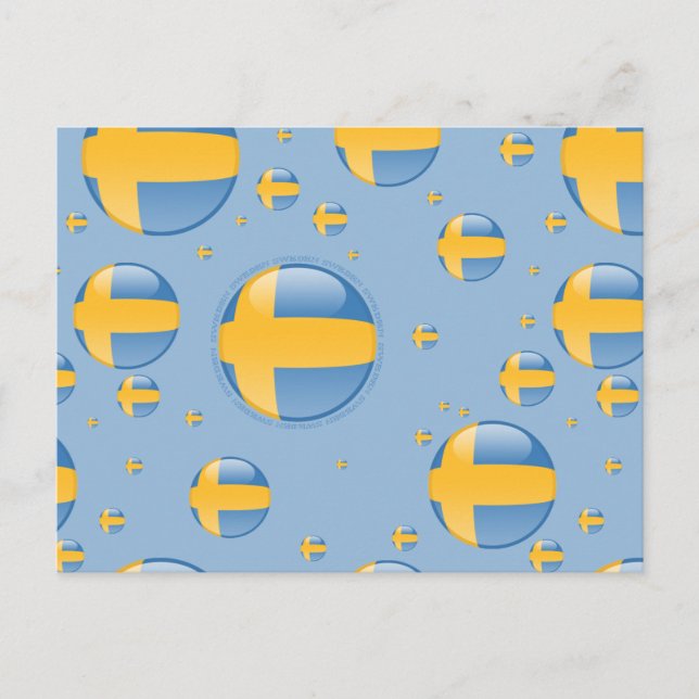 Sweden Bubble Flag Postcard (Front)