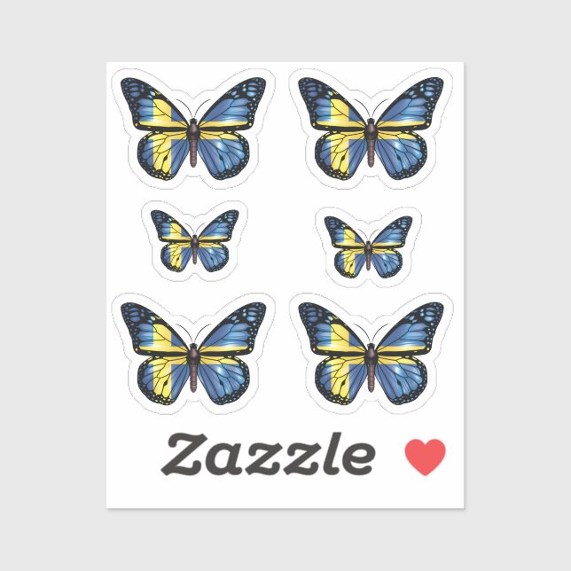 Sweden butterfly monarch flag sticker (Sheet)