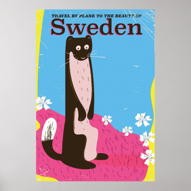 Sweden Cartoon vintage travel poster (Front)
