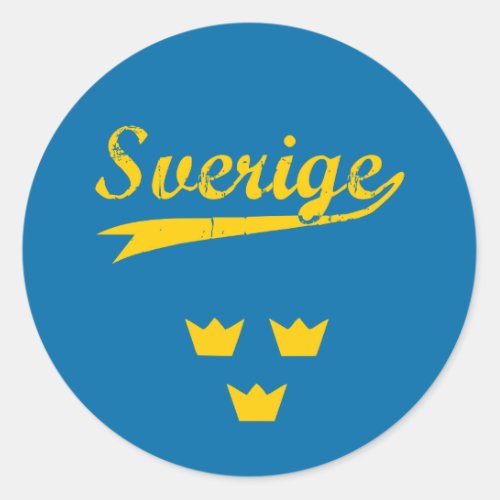 Sweden Classic Round Sticker