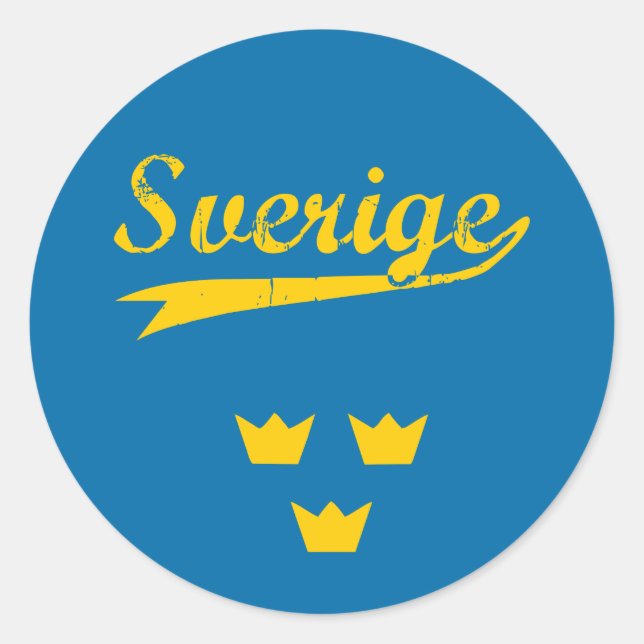 Sweden Classic Round Sticker (Front)
