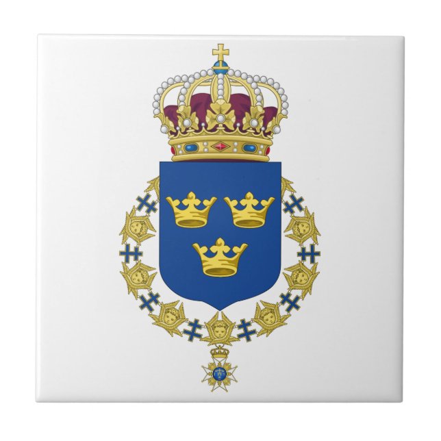 Sweden Coat of Arms Ceramic Tile (Front)