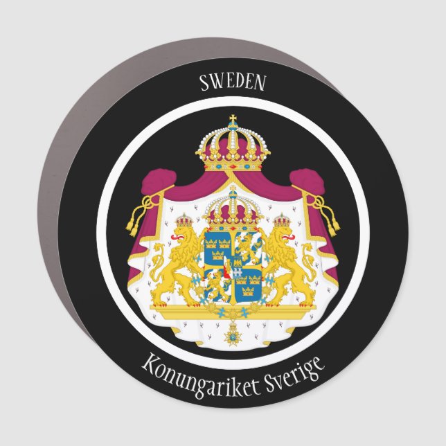 Sweden Coat of Arms Patriotic Car Magnet (Front)