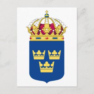 Sweden Coat of Arms Postcard