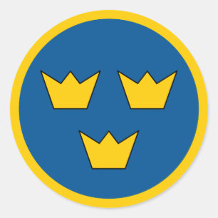 Sweden country flag roundel round symbol army nati classic round sticker
