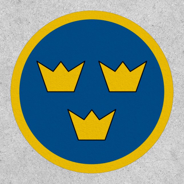 Sweden country flag roundel round symbol army nati patch (Front)
